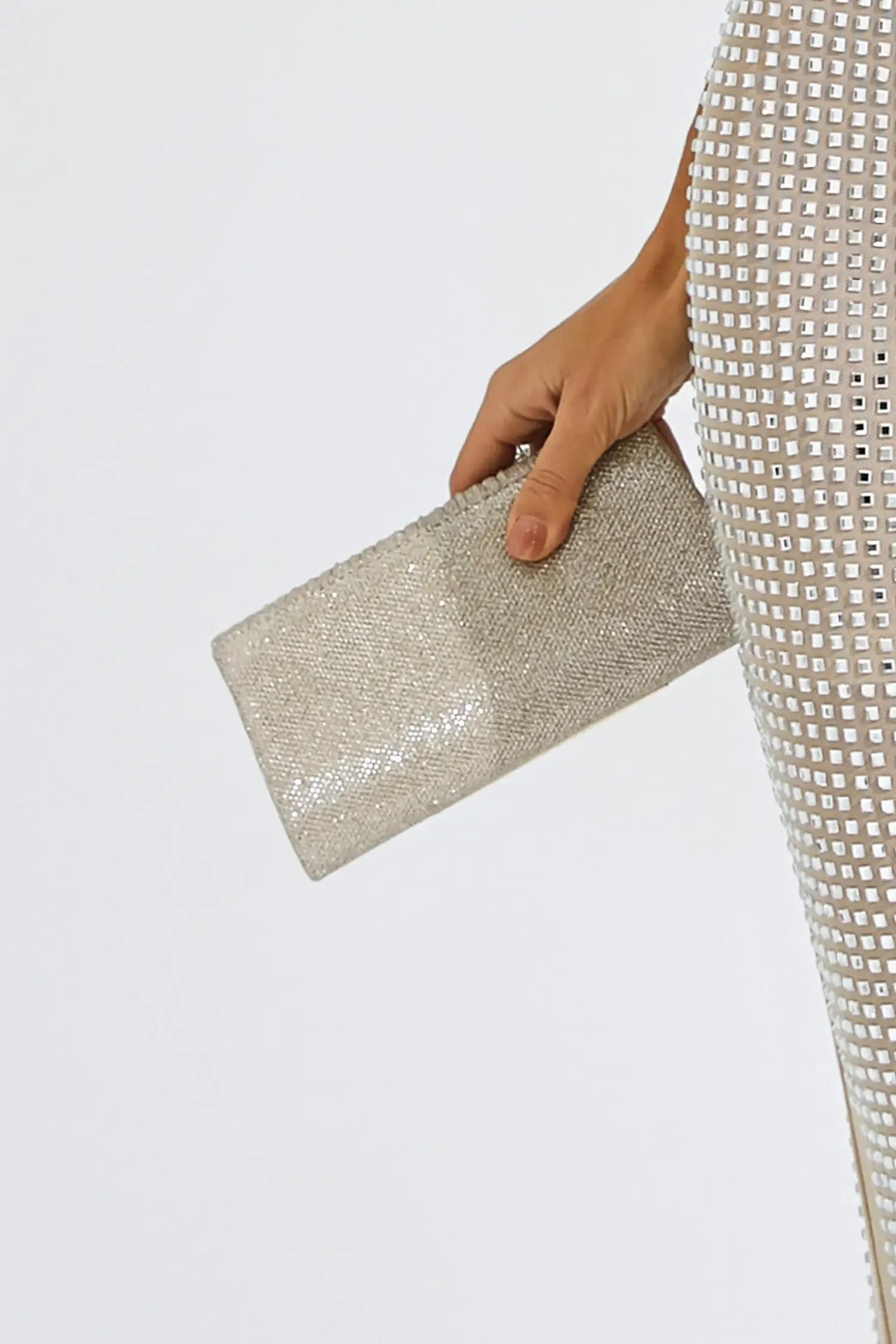 Tabitha Silver Clutch Bag - Image 3