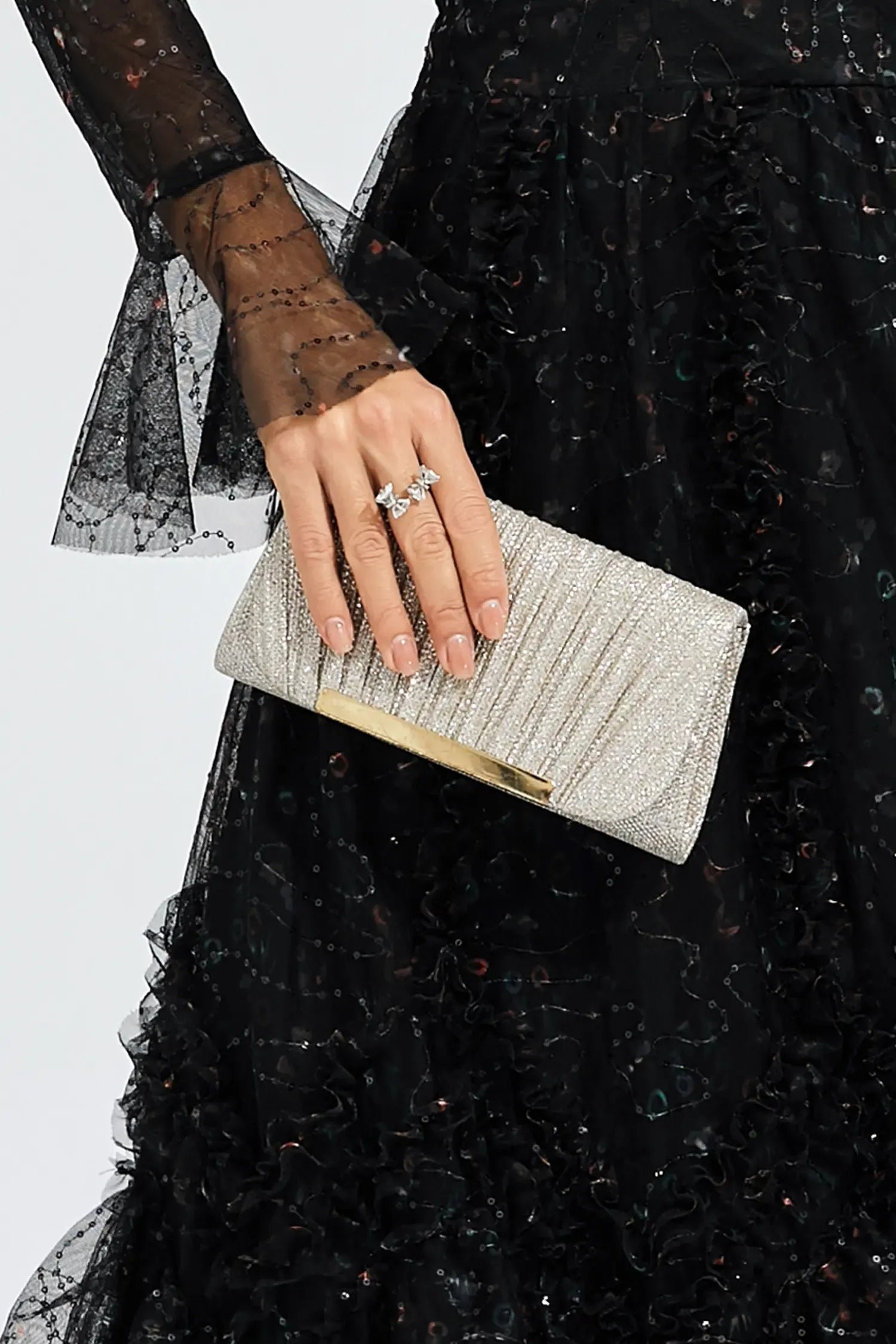 Tabitha Silver Clutch Bag - Image 2