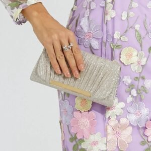 Tabitha Silver Clutch Bag