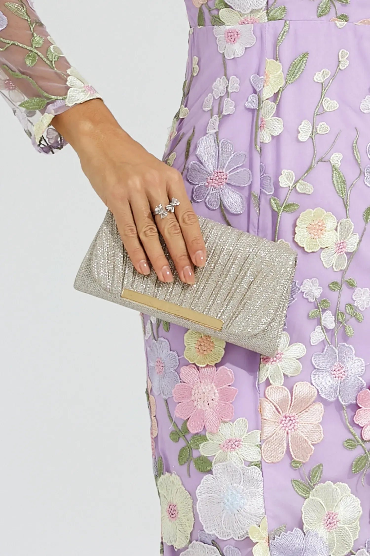 Tabitha Silver Clutch Bag